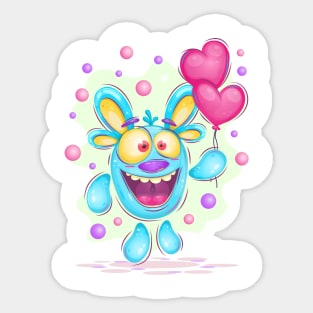 Monster with balloons Sticker
